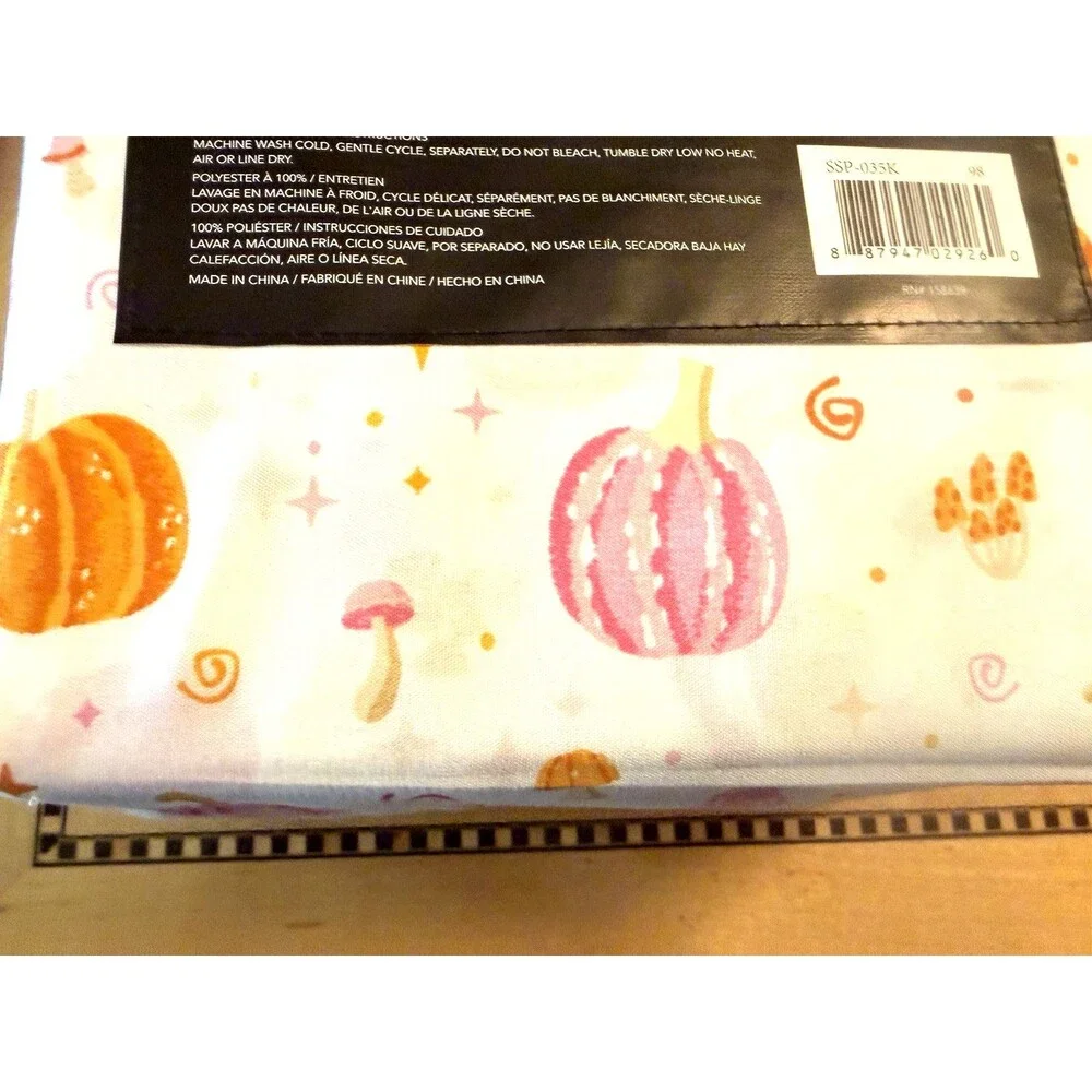 Spooky Season Halloween King 4pc Sheet Set New Pumpkins Wrinkle Resistant